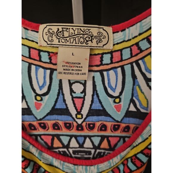 Flying Tomato Mandala Tribal Sleeveless Blouse Size L - Picture 2 of 5